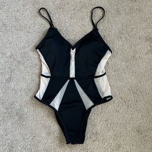 LA Hearts Black and Mesh Swimsuit